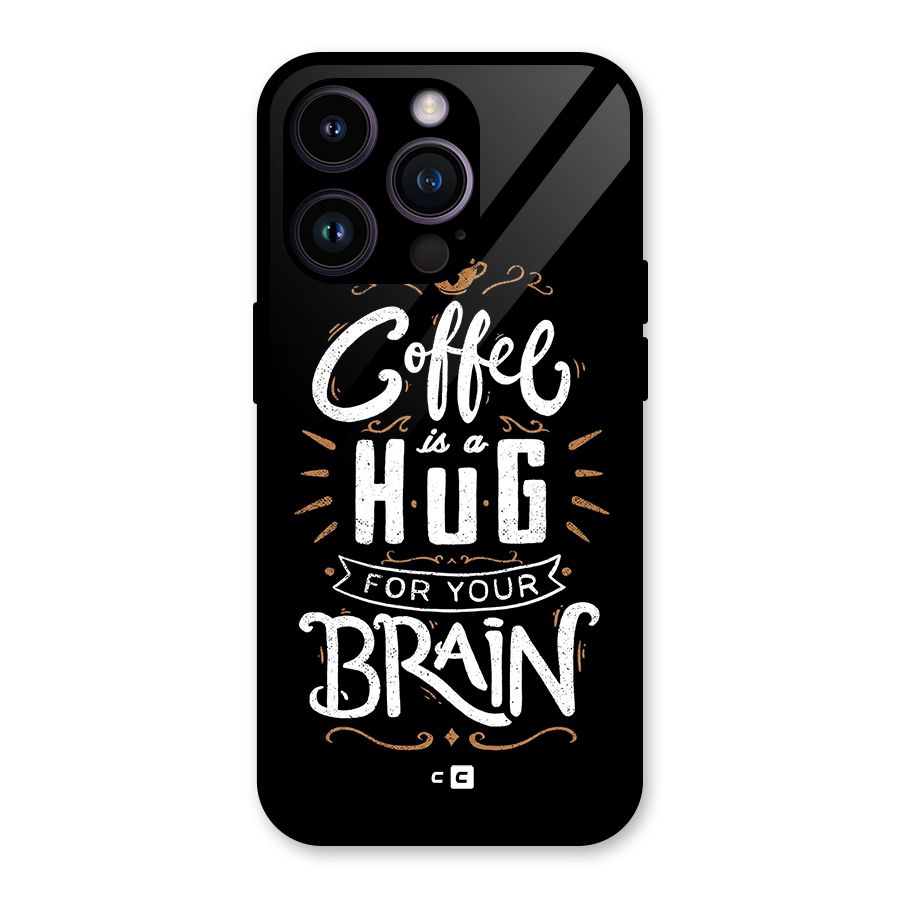 Coffee Brain Glass Back Case for iPhone 14 Pro