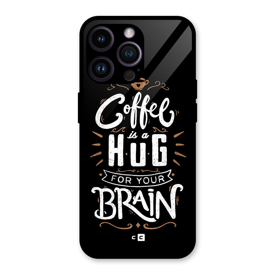 Coffee Brain Glass Back Case for iPhone 14 Pro Max
