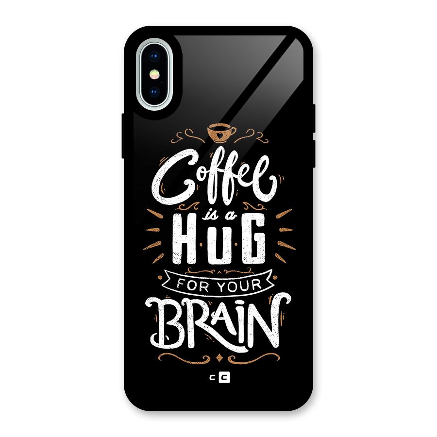 Coffee Brain Glass Back Case for iPhone XS