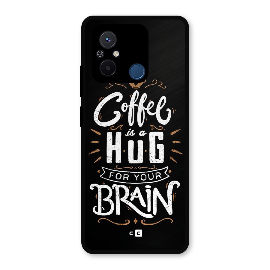 Coffee Brain Metal Back Case for Poco C55