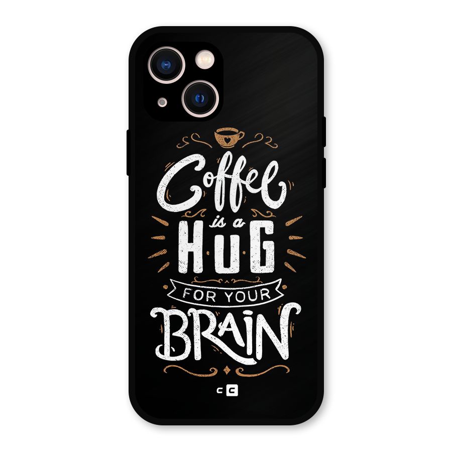 Coffee Brain Metal Back Case for iPhone 13