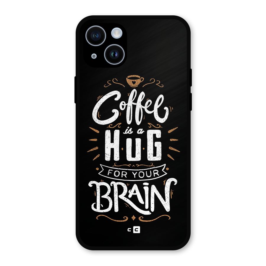 Coffee Brain Metal Back Case for iPhone 14