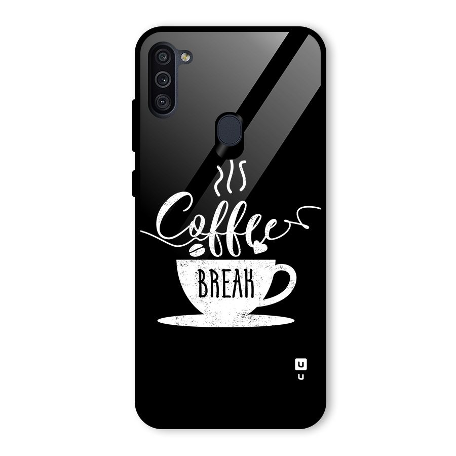 Coffee Break Glass Back Case for Galaxy M11