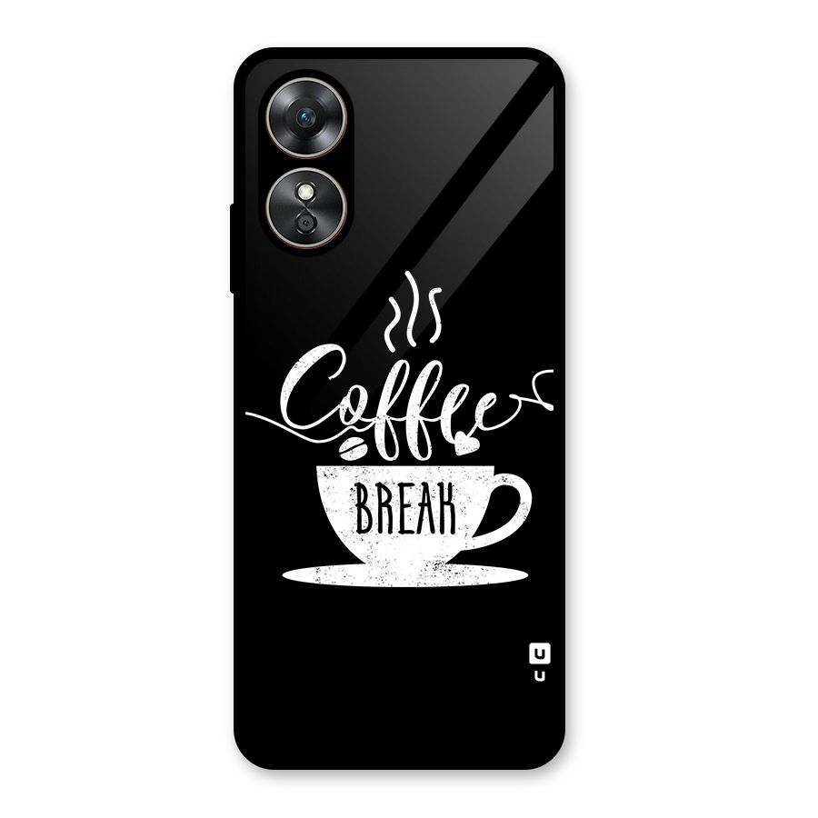 Coffee Break Glass Back Case for Oppo A17