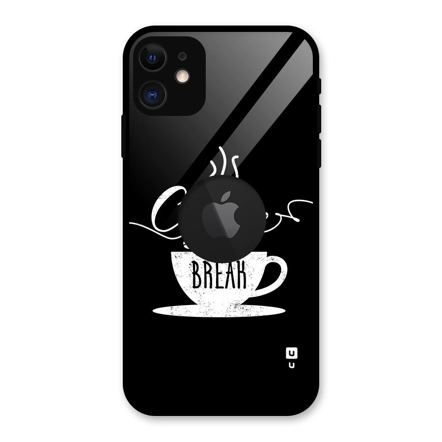 Coffee Break Glass Back Case for iPhone 11 Logo Cut
