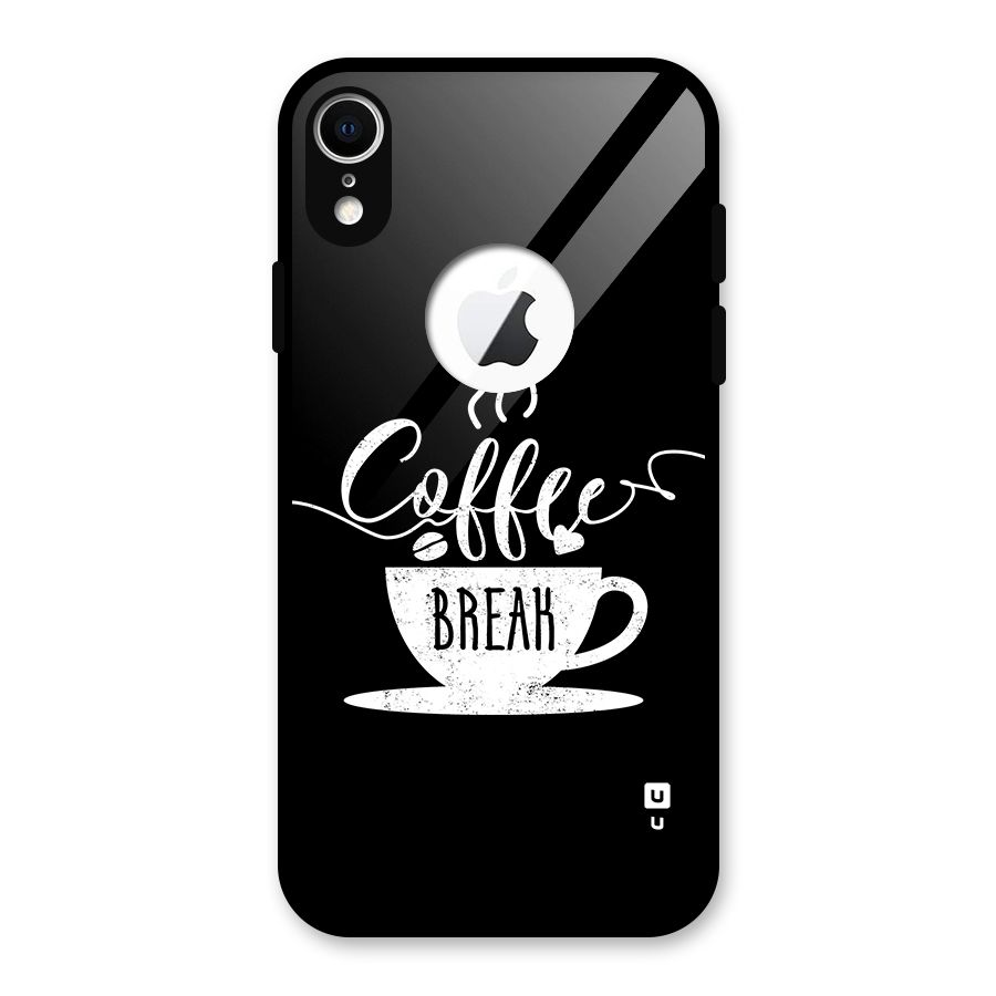 Coffee Break Glass Back Case for iPhone XR Logo Cut