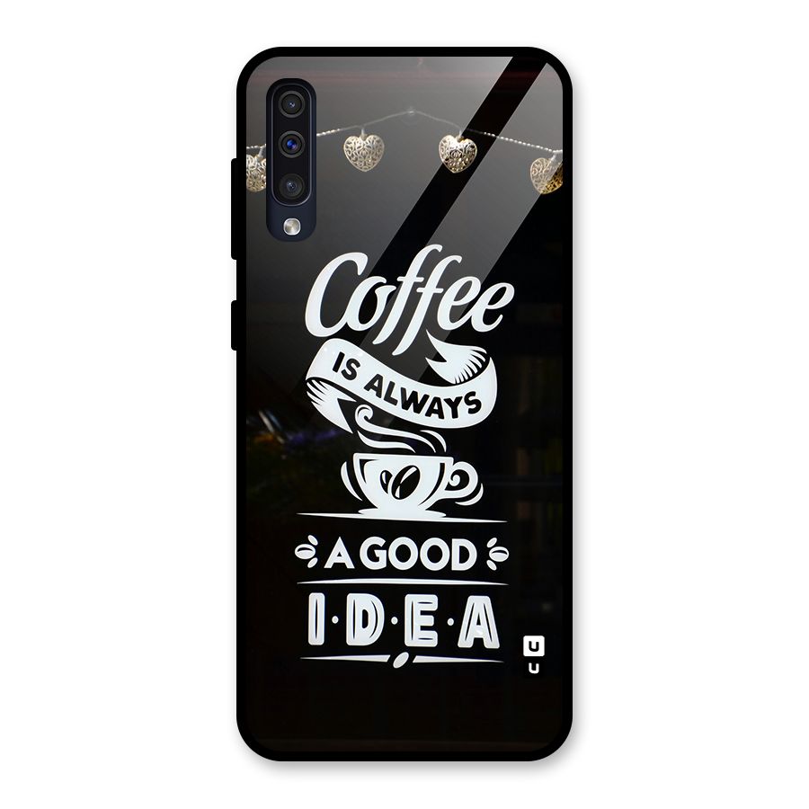 Coffee Idea Glass Back Case for Galaxy A30s
