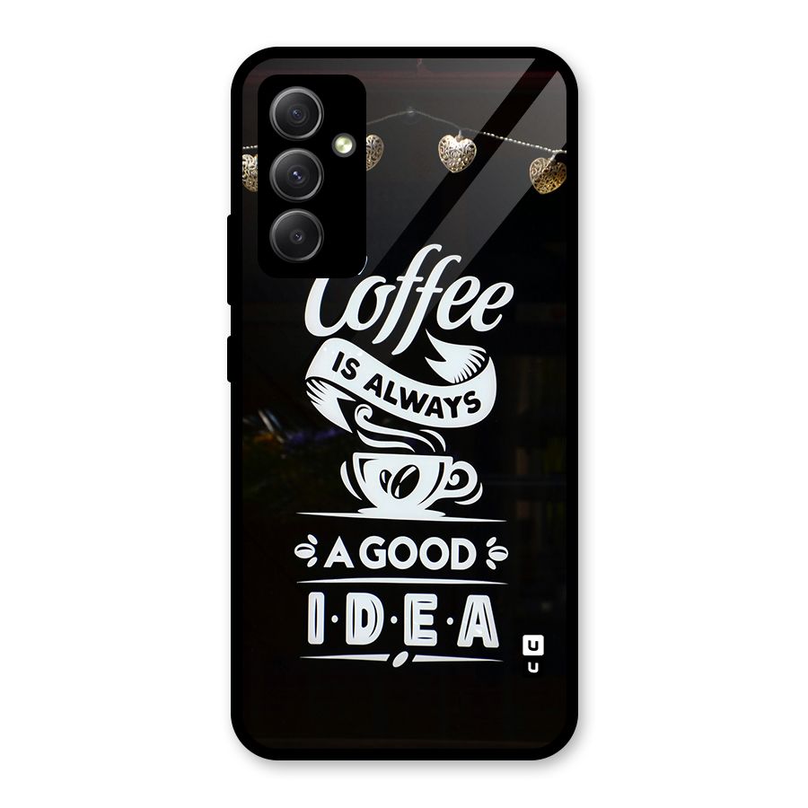 Coffee Idea Glass Back Case for Galaxy A34