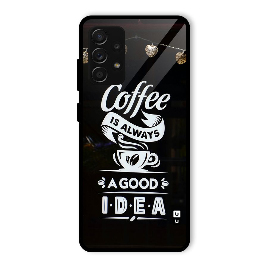 Coffee Idea Glass Back Case for Galaxy A53 5G