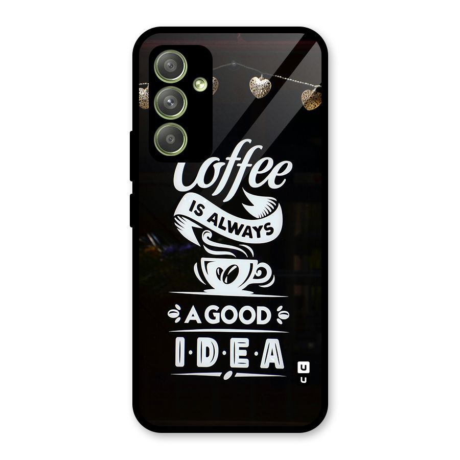Coffee Idea Glass Back Case for Galaxy A54