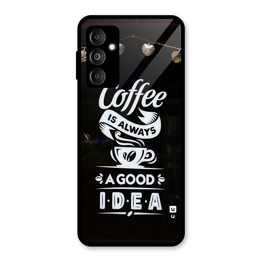 Coffee Idea Glass Back Case for Galaxy M14 5G