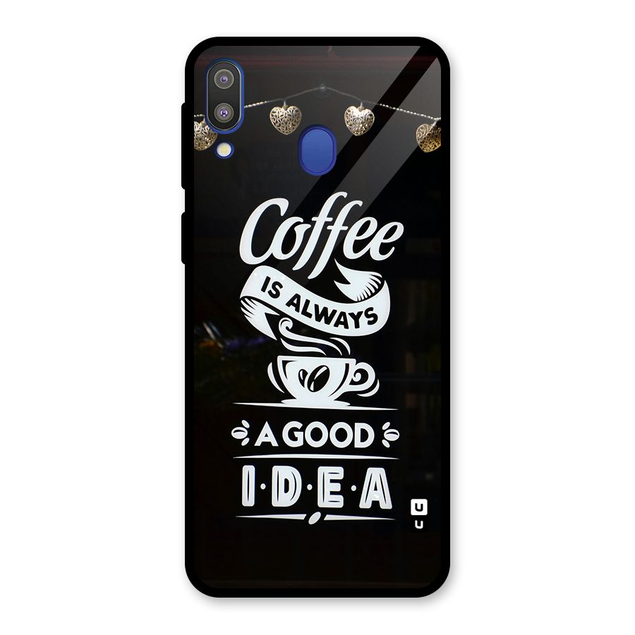 Coffee Idea Glass Back Case for Galaxy M20