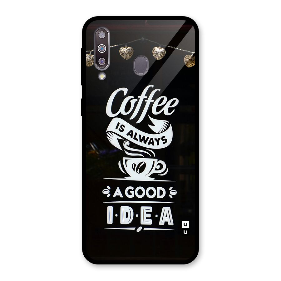 Coffee Idea Glass Back Case for Galaxy M30