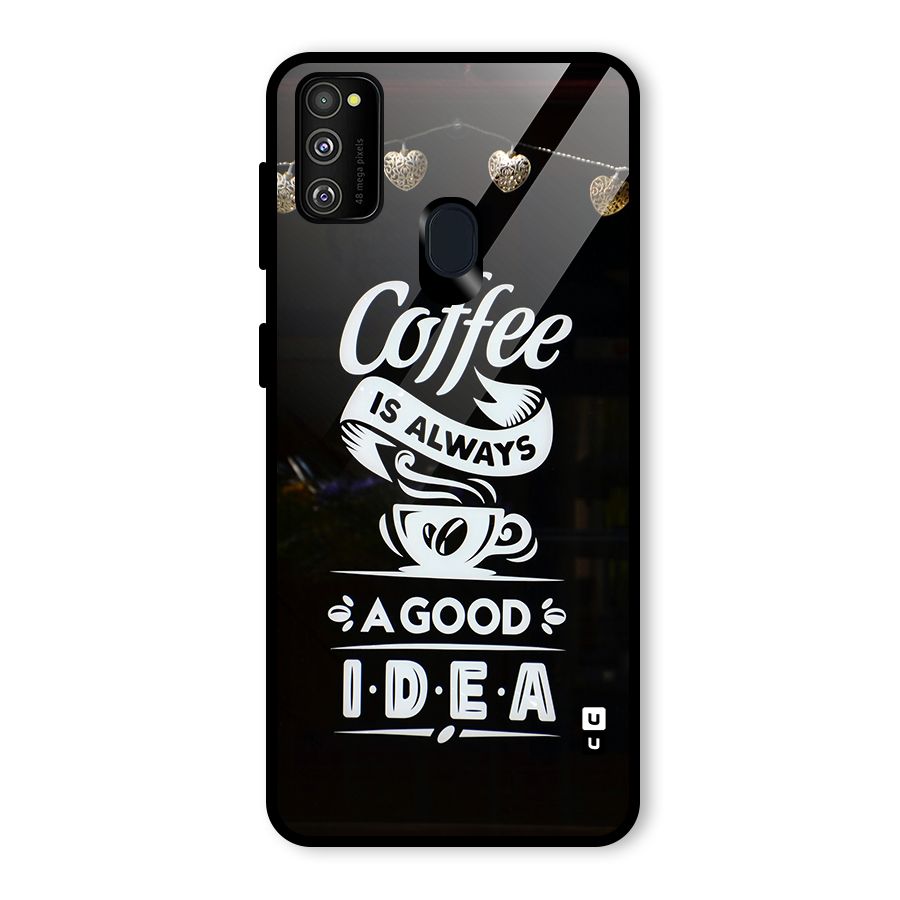 Coffee Idea Glass Back Case for Galaxy M30s