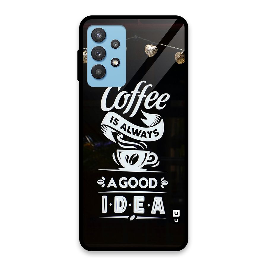 Coffee Idea Glass Back Case for Galaxy M32 5G