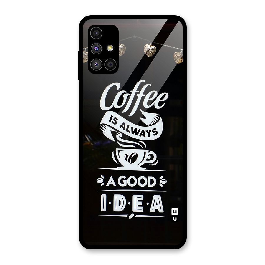 Coffee Idea Glass Back Case for Galaxy M51