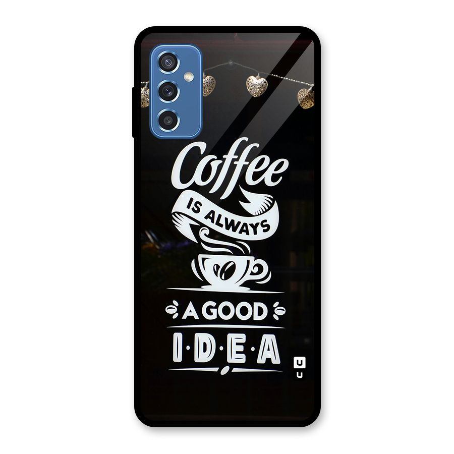 Coffee Idea Glass Back Case for Galaxy M52 5G