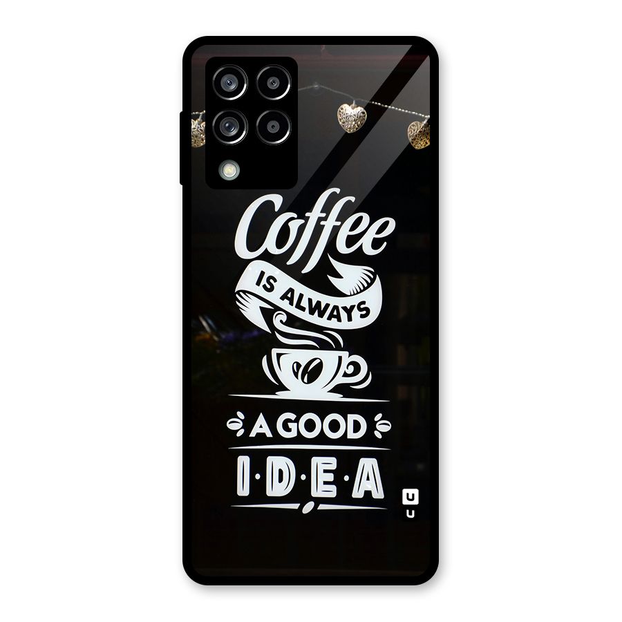 Coffee Idea Glass Back Case for Galaxy M53 5G