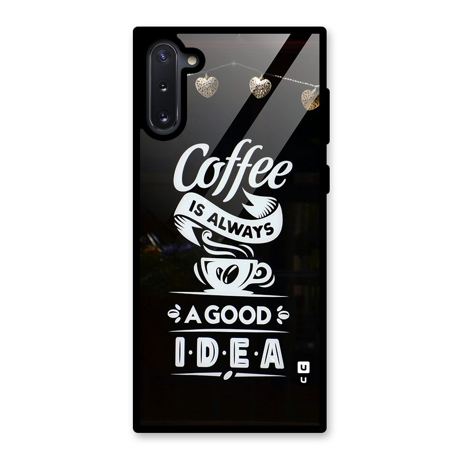 Coffee Idea Glass Back Case for Galaxy Note 10
