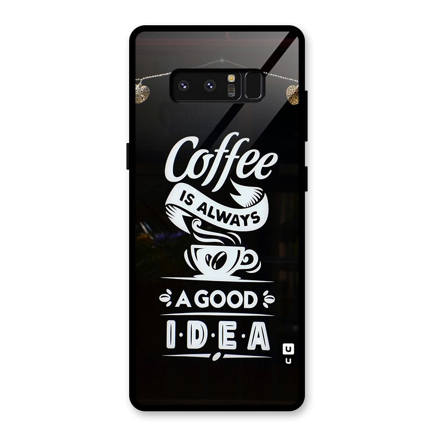 Coffee Idea Glass Back Case for Galaxy Note 8