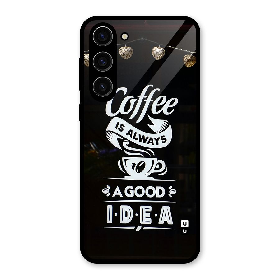 Coffee Idea Glass Back Case for Galaxy S23 Plus