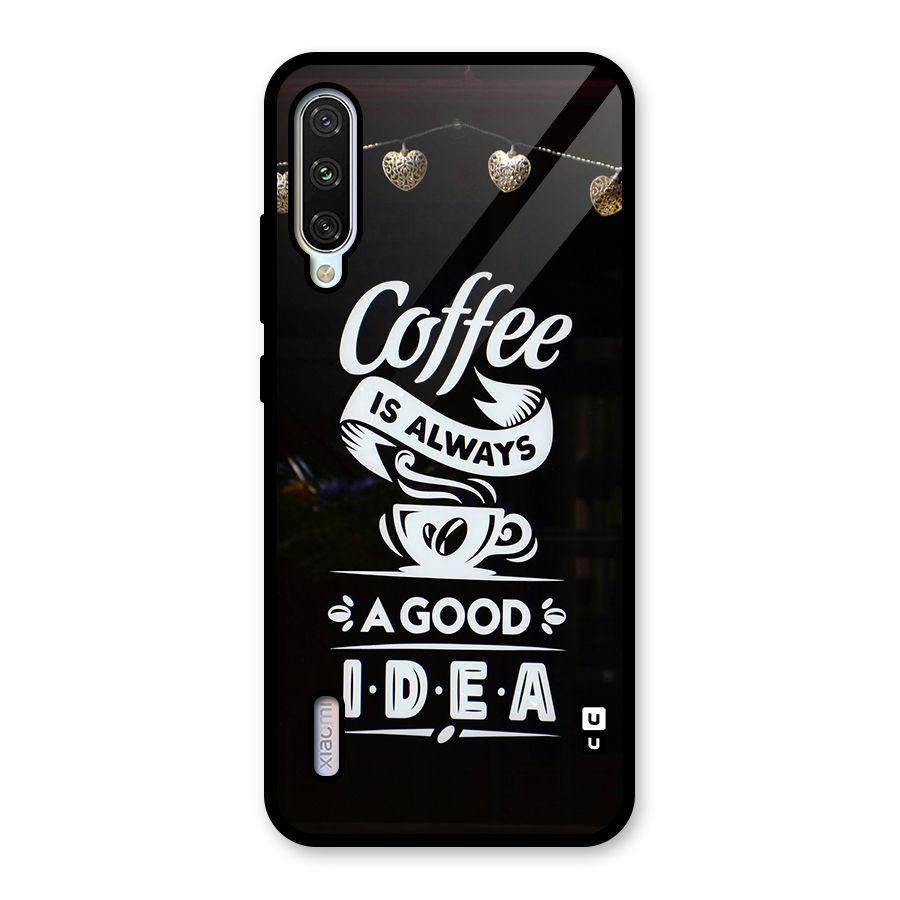 Coffee Idea Glass Back Case for Mi A3