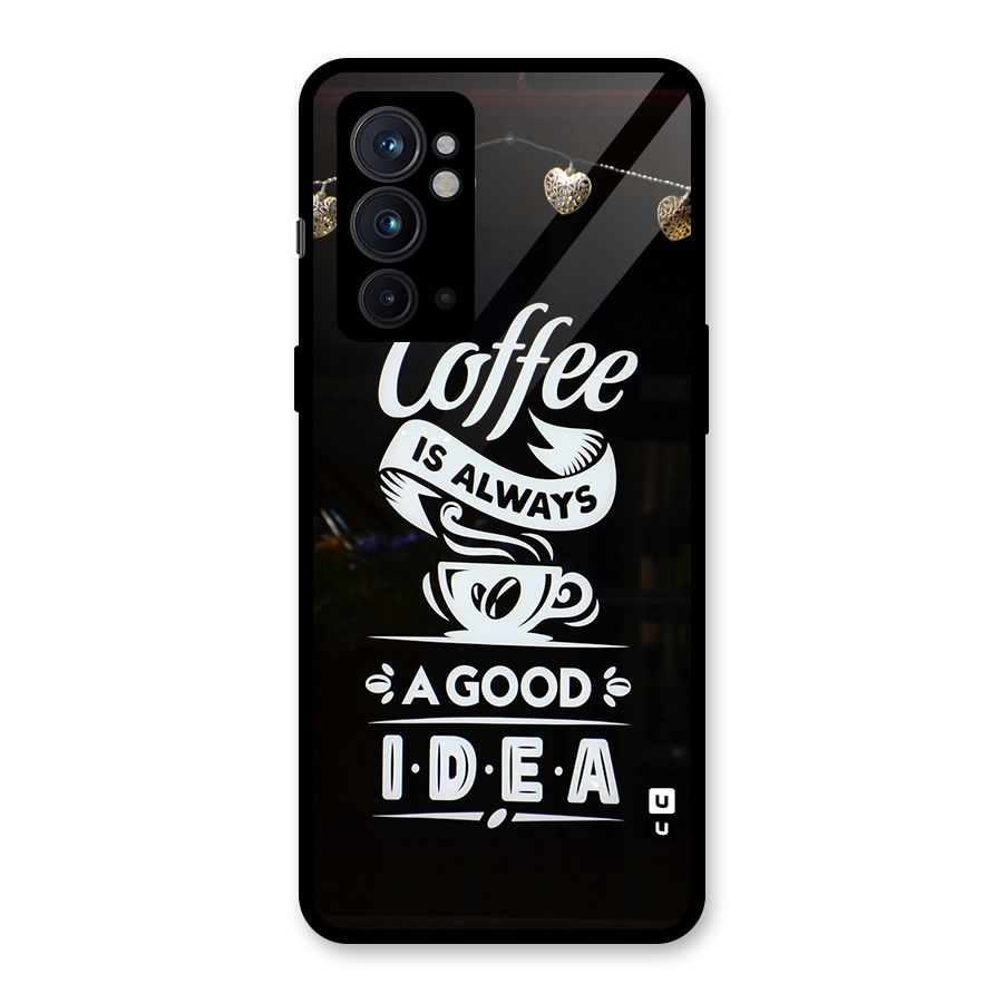 Coffee Idea Glass Back Case for OnePlus 9RT 5G