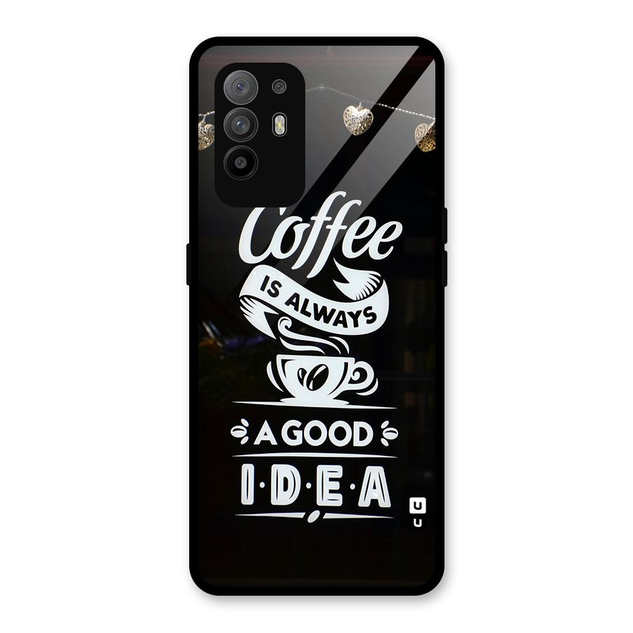 Coffee Idea Glass Back Case for Oppo F19 Pro Plus 5G