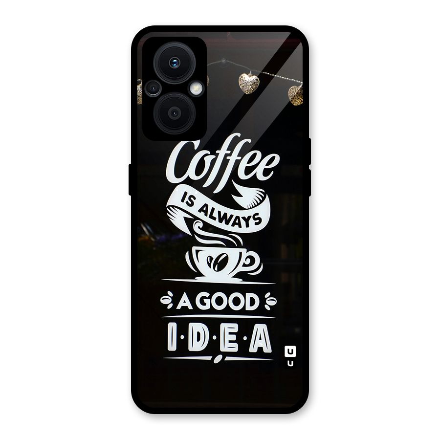 Coffee Idea Glass Back Case for Oppo F21s Pro 5G