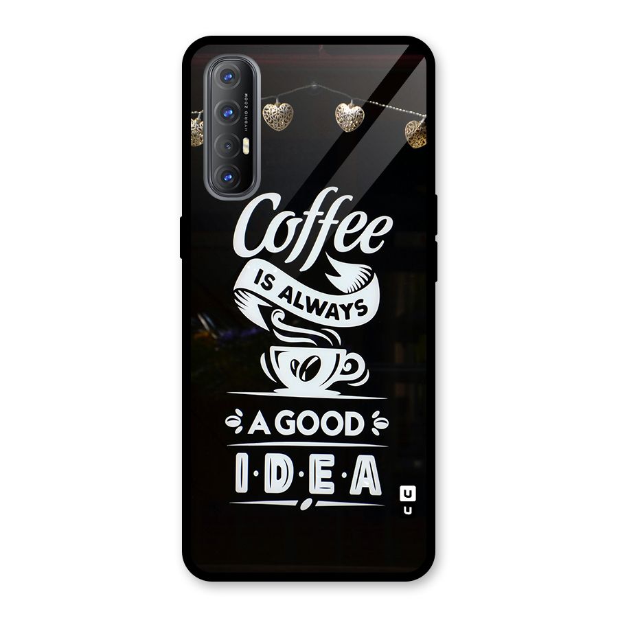 Coffee Idea Glass Back Case for Oppo Reno3 Pro
