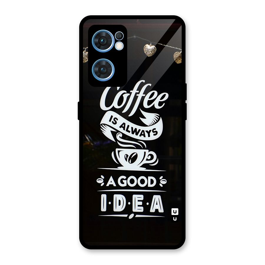 Coffee Idea Glass Back Case for Oppo Reno7 5G