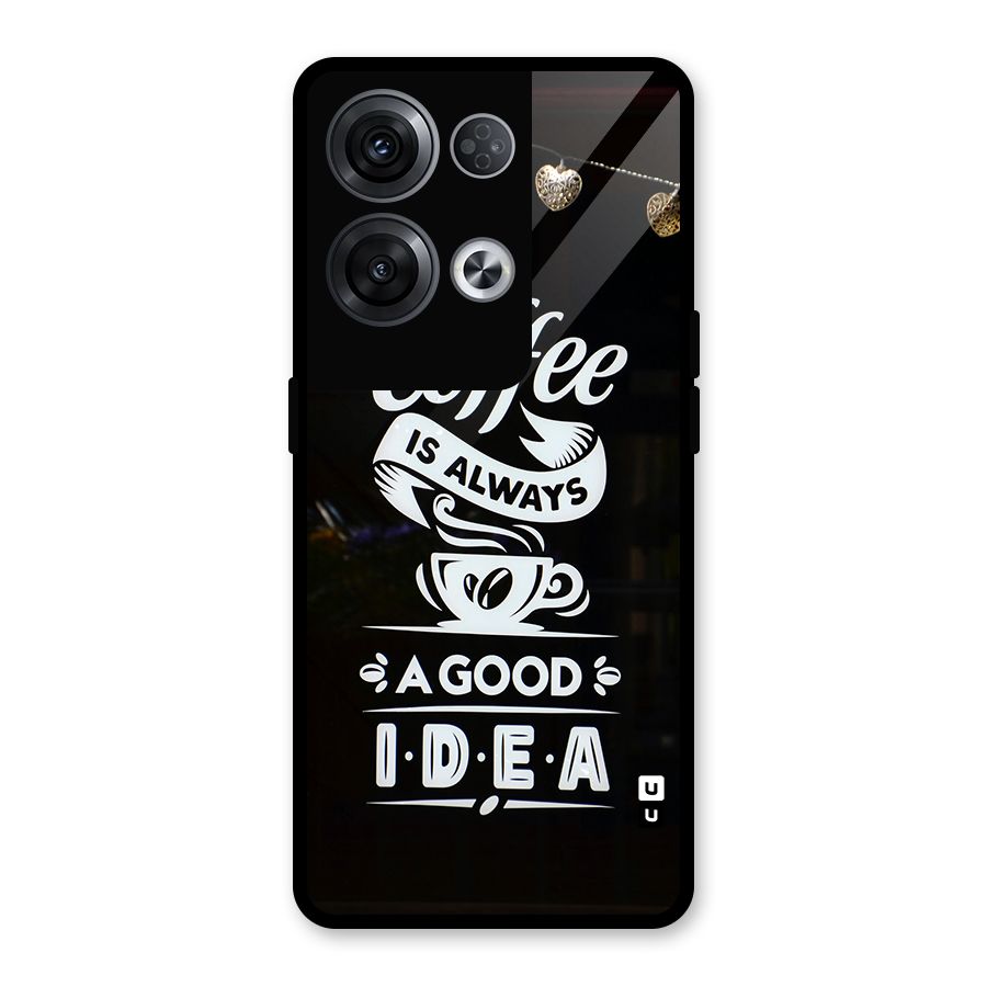 Coffee Idea Glass Back Case for Oppo Reno8 Pro 5G