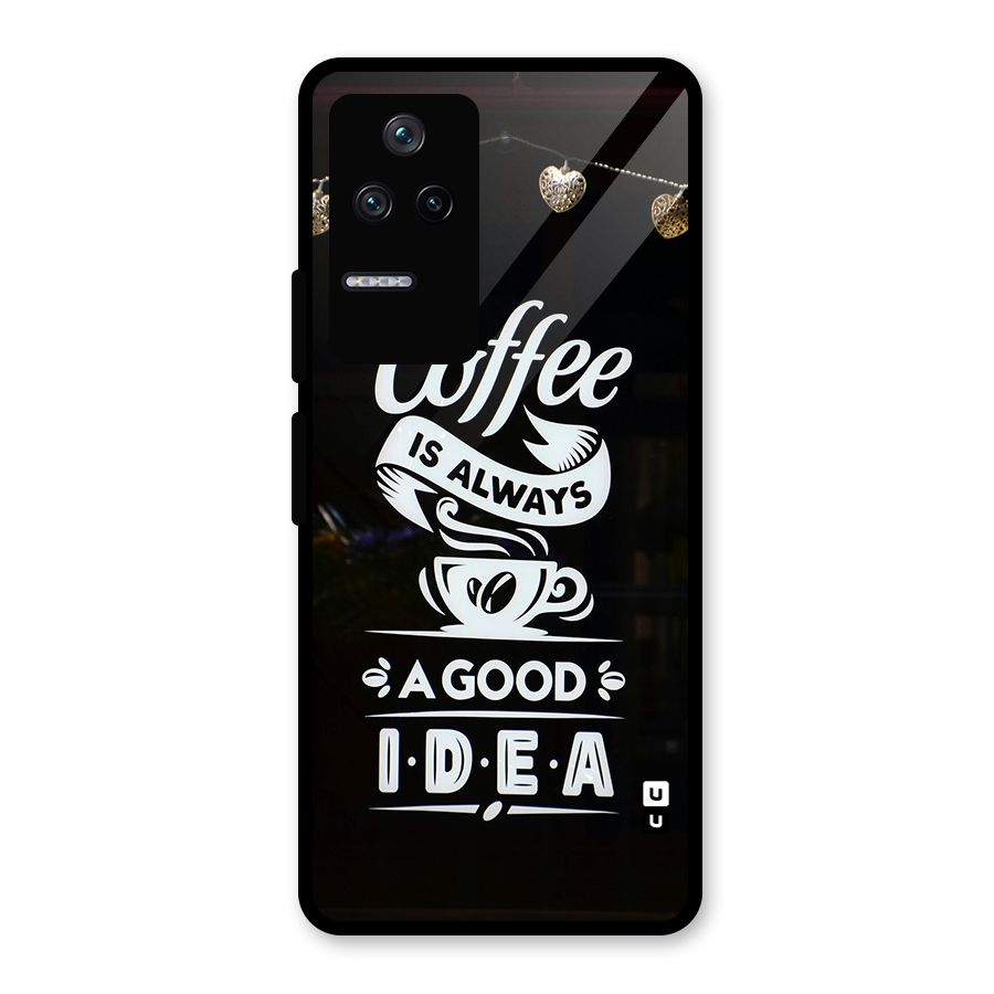 Coffee Idea Glass Back Case for Poco F4 5G