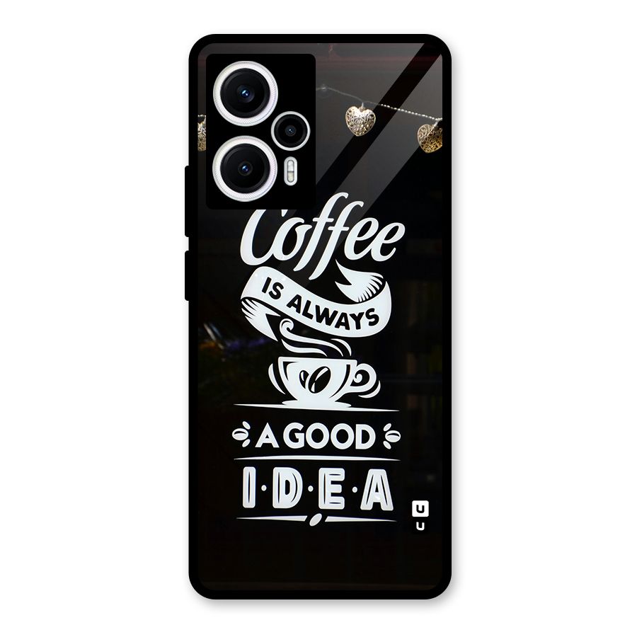 Coffee Idea Glass Back Case for Poco F5