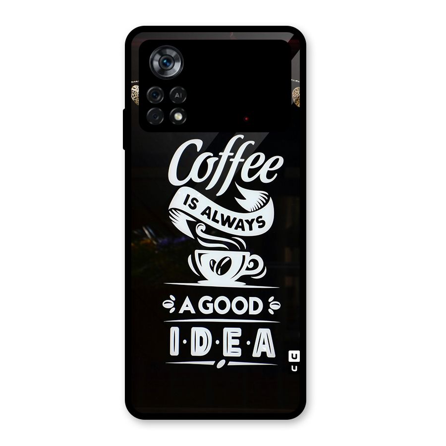 Coffee Idea Glass Back Case for Poco X4 Pro 5G