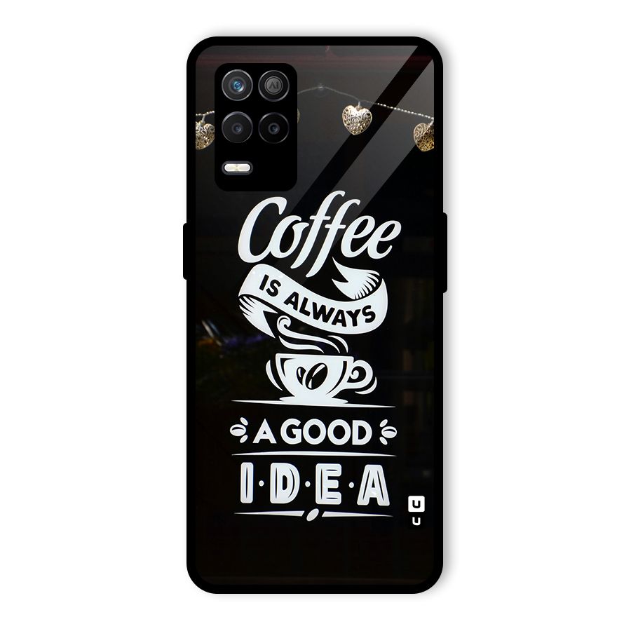 Coffee Idea Glass Back Case for Realme 8s 5G