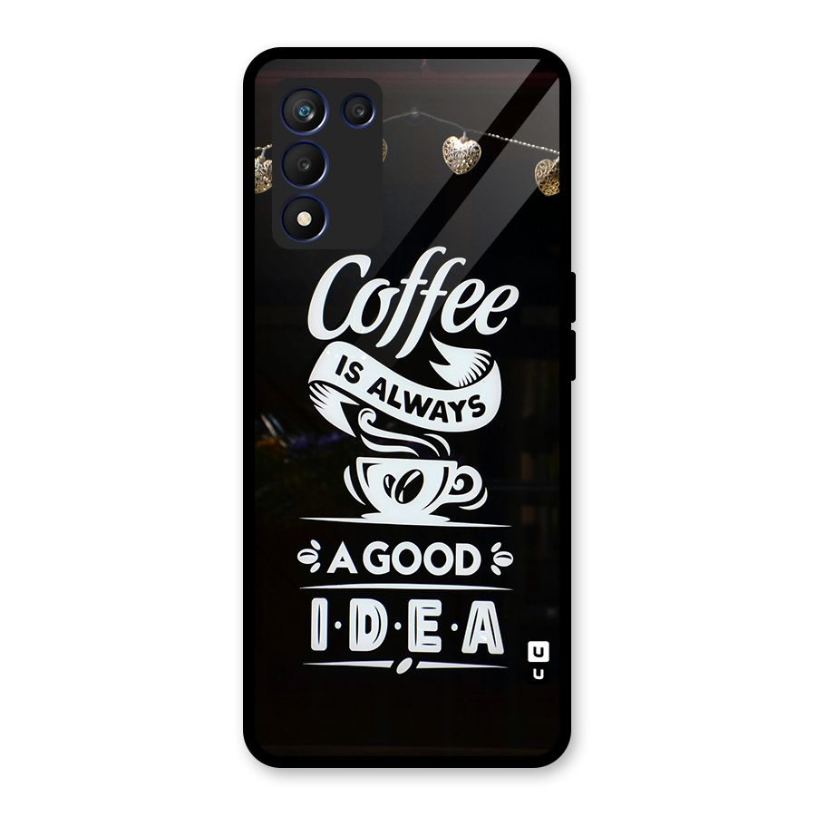 Coffee Idea Glass Back Case for Realme 9 5G Speed