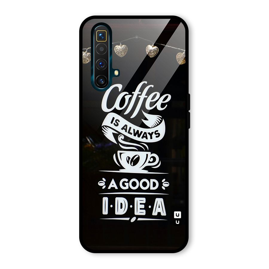 Coffee Idea Glass Back Case for Realme X3