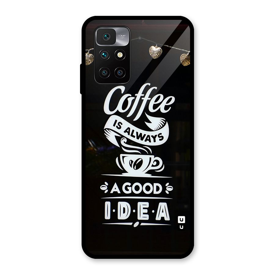 Coffee Idea Glass Back Case for Redmi 10 Prime