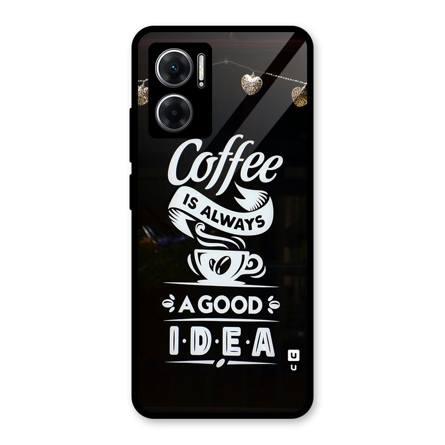 Coffee Idea Glass Back Case for Redmi 11 Prime 5G