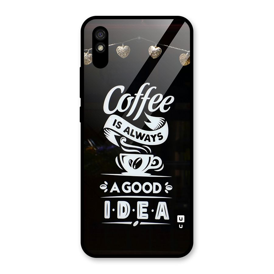 Coffee Idea Glass Back Case for Redmi 9A