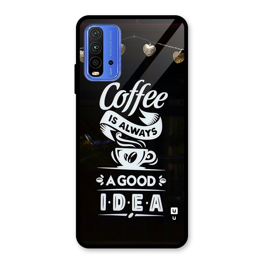 Coffee Idea Glass Back Case for Redmi 9 Power
