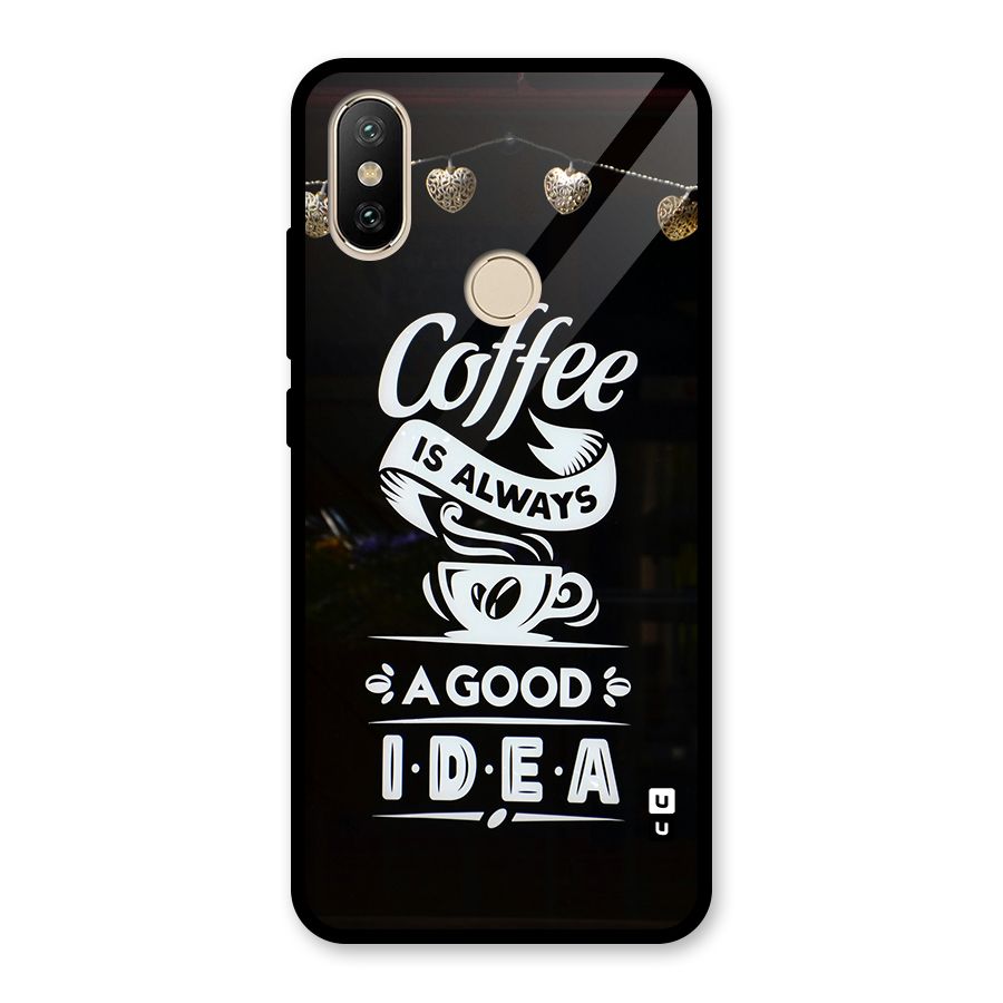 Coffee Idea Glass Back Case for Redmi A2