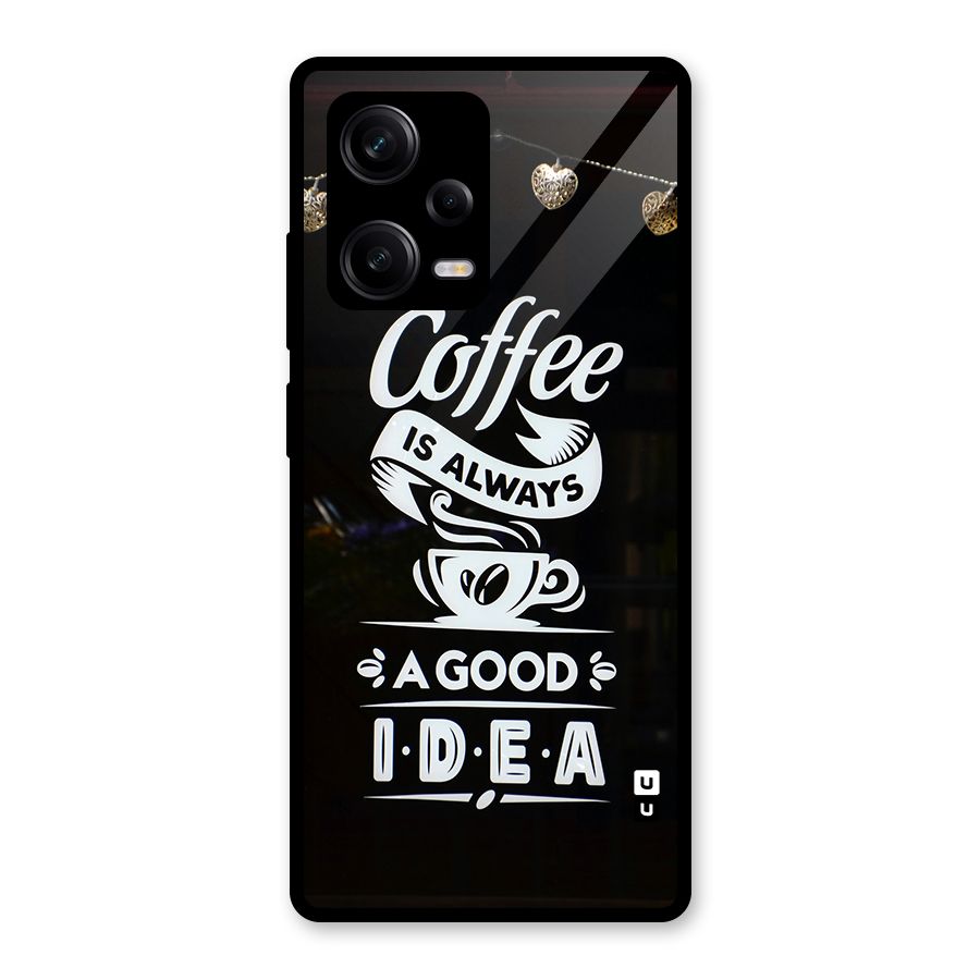 Coffee Idea Glass Back Case for Redmi Note 12 Pro