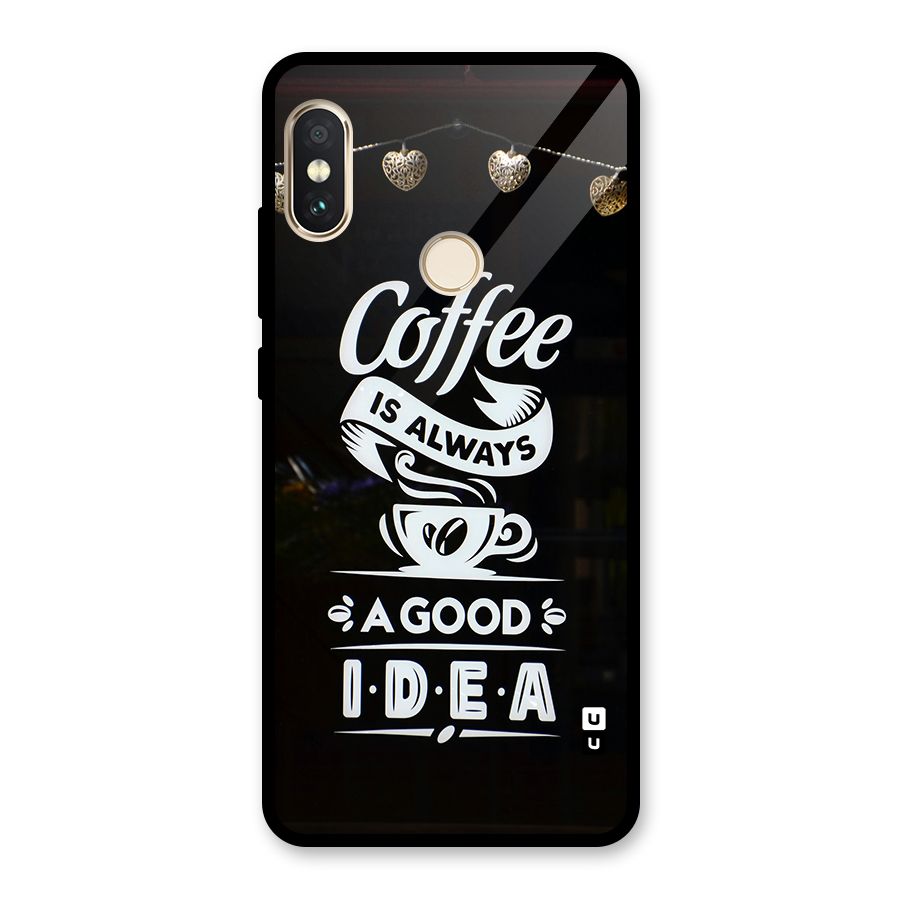 Coffee Idea Glass Back Case for Redmi Note 5 Pro
