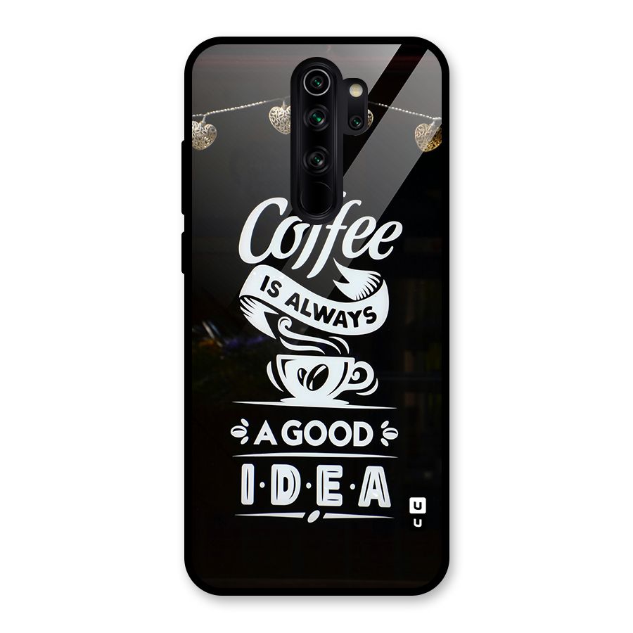 Coffee Idea Glass Back Case for Redmi Note 8 Pro