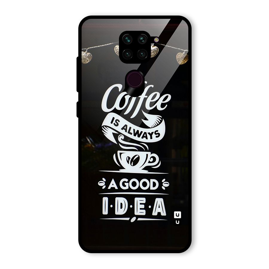 Coffee Idea Glass Back Case for Redmi Note 9