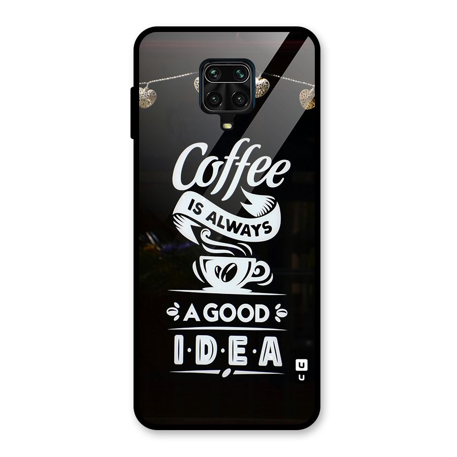 Coffee Idea Glass Back Case for Redmi Note 9 Pro