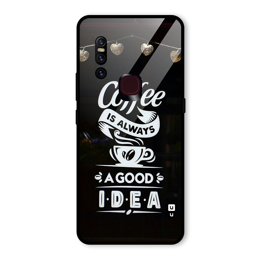 Coffee Idea Glass Back Case for Vivo V15