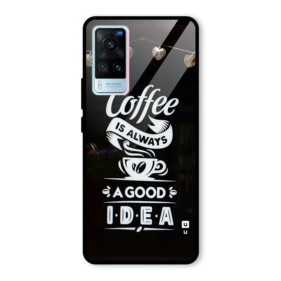 Coffee Idea Glass Back Case for Vivo X60